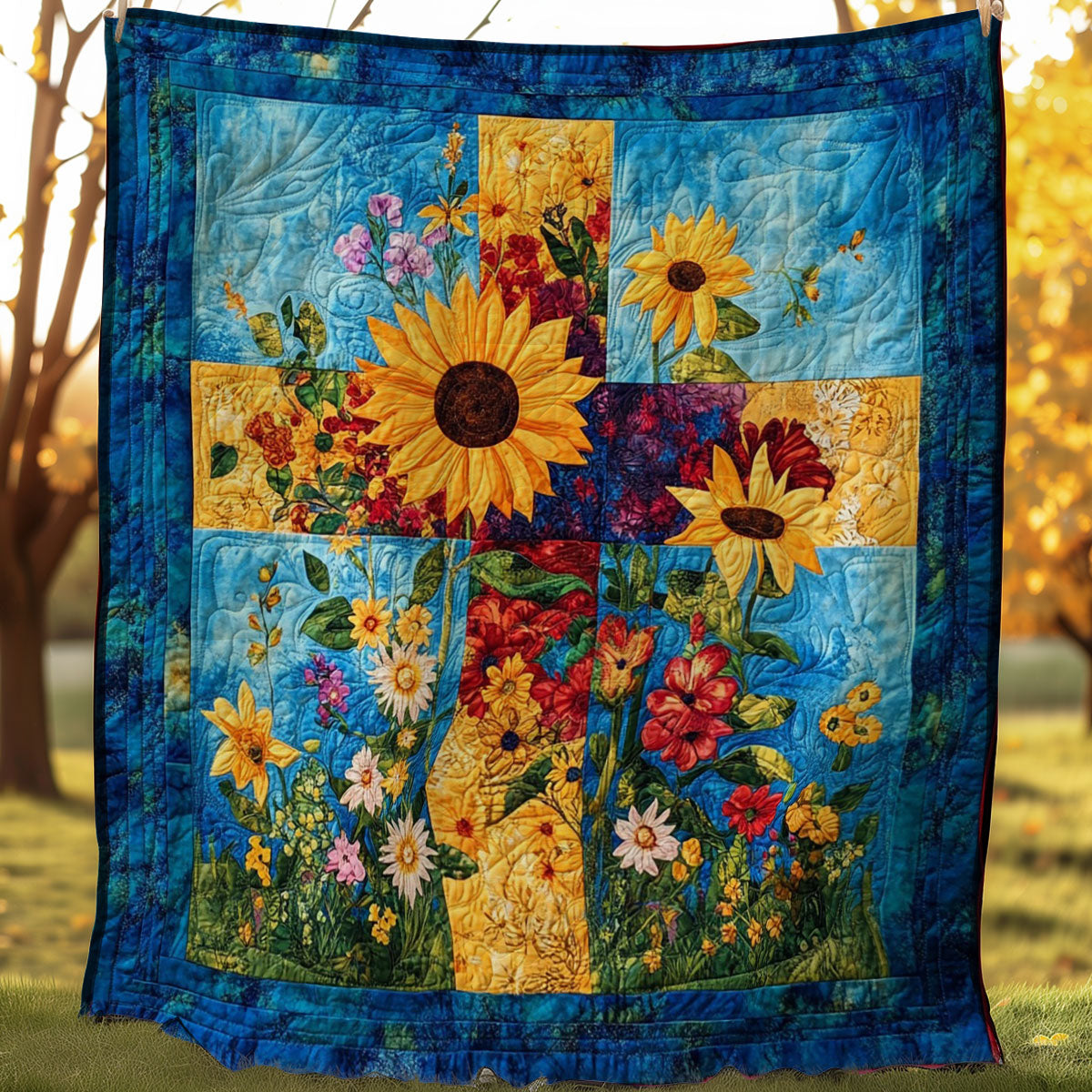 Flowers Cross WM0308025CL Quilt