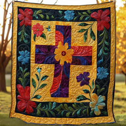 Flowers Cross WN0108063CL Quilt