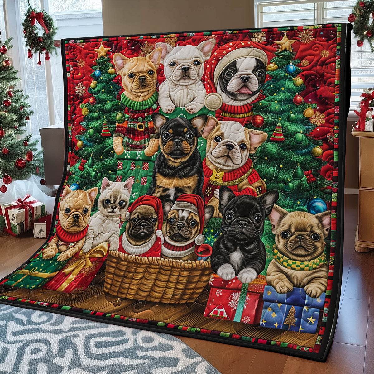 French Bulldog Festival SR2008031CL Quilt