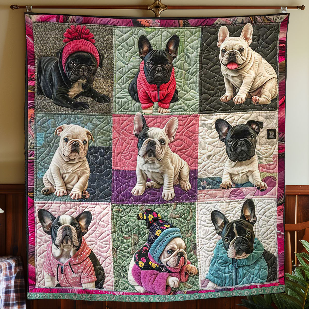 French Bulldogs Joy WN1209034CL Quilt