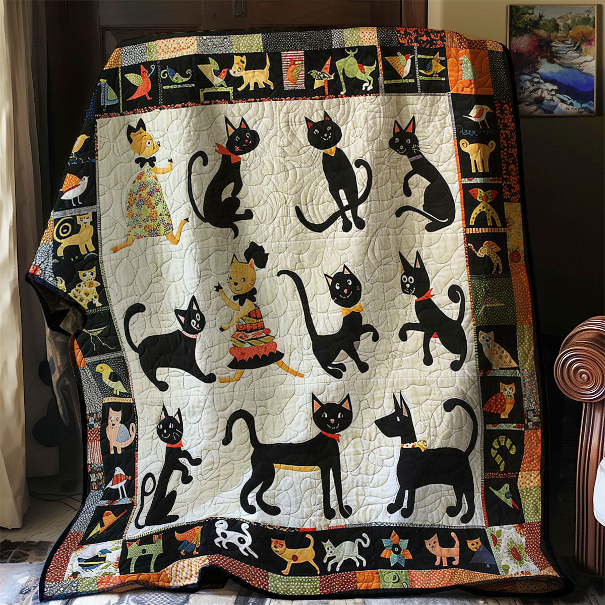 Funny Black Cats WM2907001CL Quilt