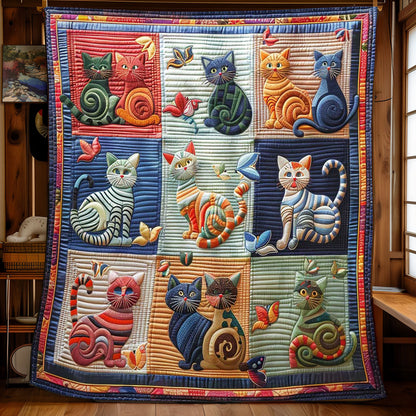 Funny Feline Snuggle WN0908062CL Quilt