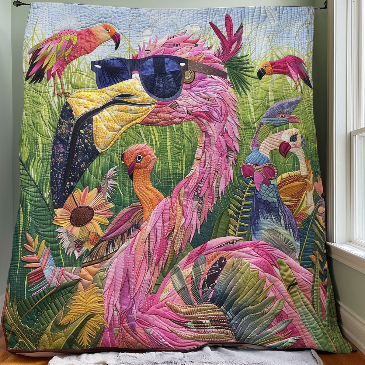 Funny Flamingo WM0808026CL Quilt