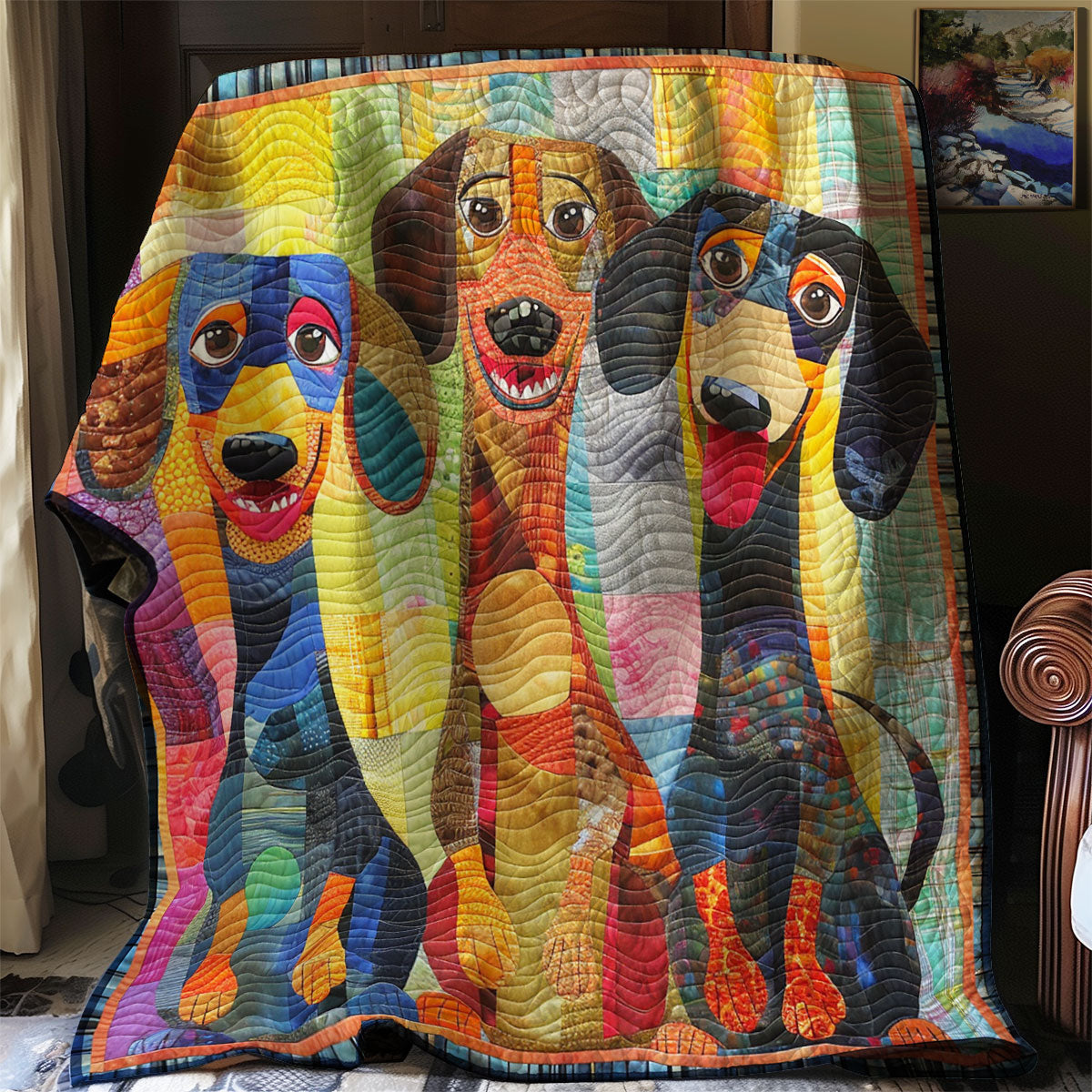 Giggling Dachshund WN2208062CL Quilt