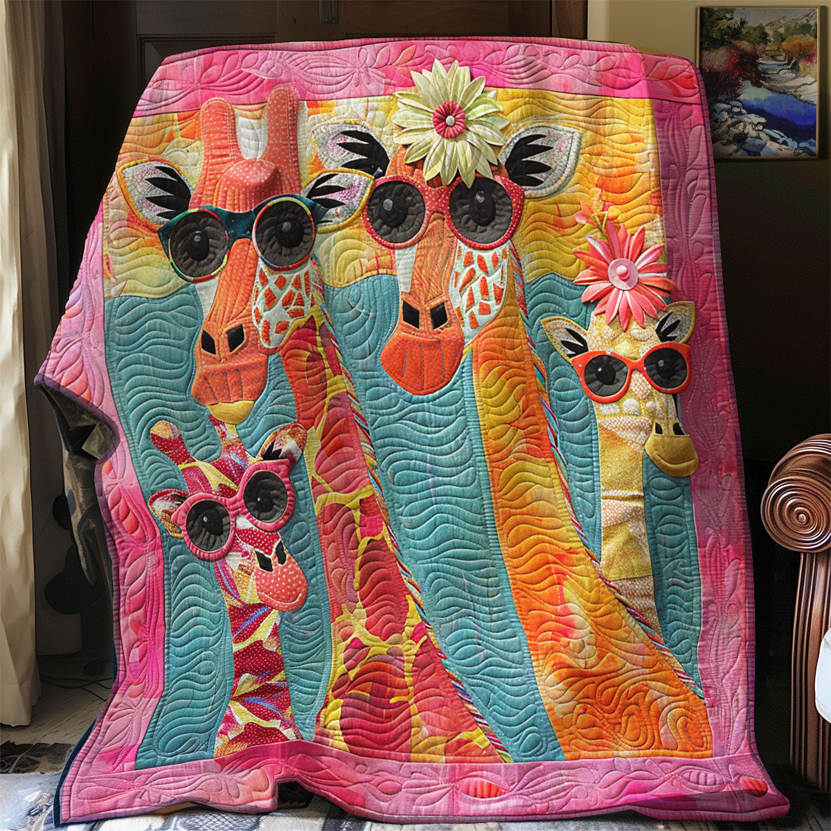 Giraffes Festival SR2208051CL Quilt