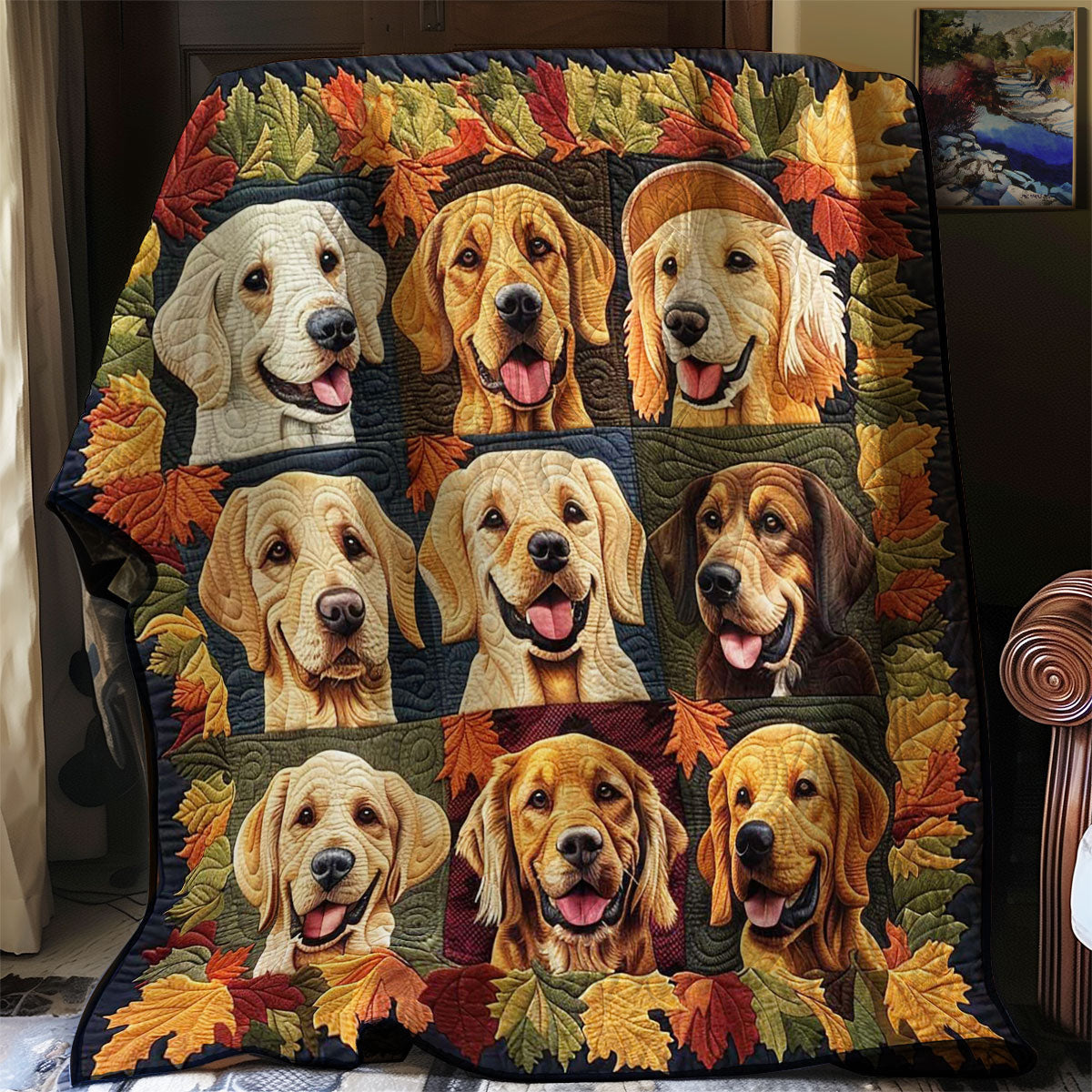 Golden Dogs Fall Festival WN2708014CL Quilt