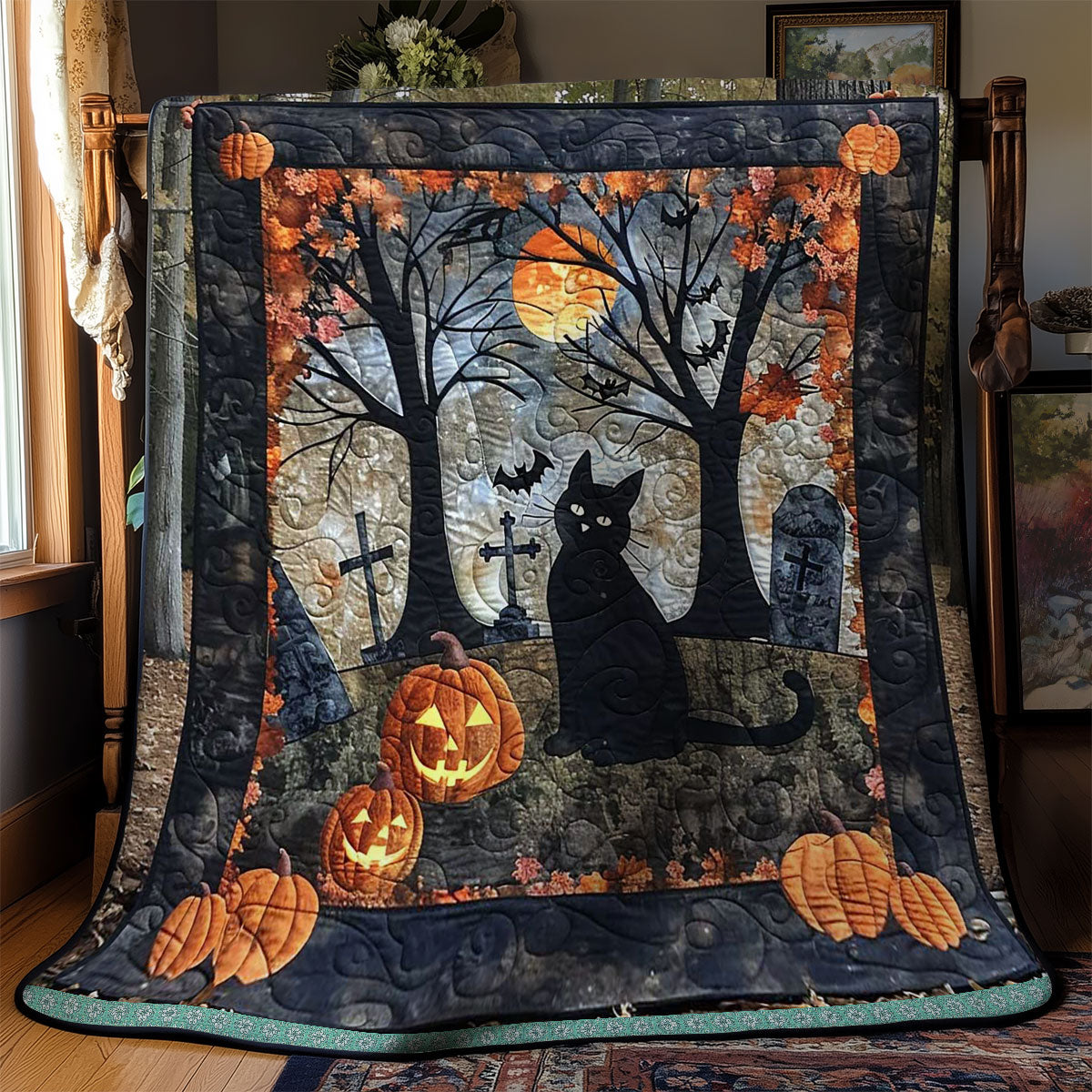 Graveyard Cat WN1609061CL Quilt