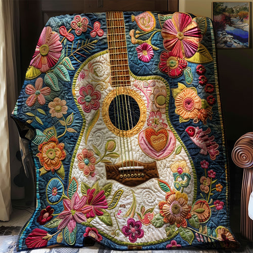 Guitar Flower Fusion WN2208126CL Quilt