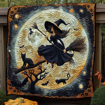 Halloween Broom and Moon WN1908083CL Quilt