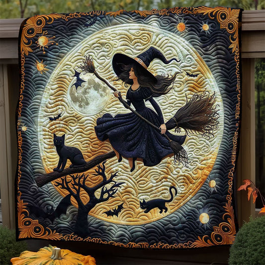 Halloween Broom and Moon WN1908083CL Quilt