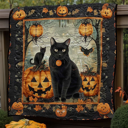 Halloween Cat's Pumpkin Patch WN1908099CL Quilt
