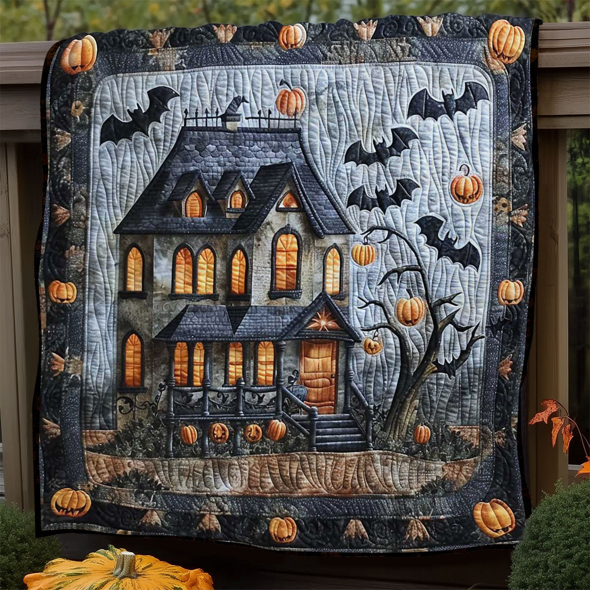 Halloween Haunted Manor WN1408076CL Quilt