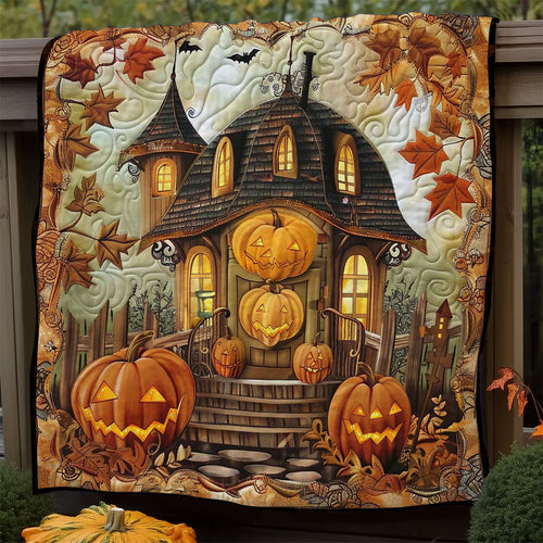Halloween Pumpkin Mansion WN1908062CL Quilt