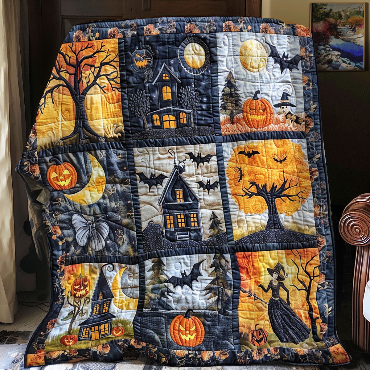 Halloween Scene SR2308032CL Quilt