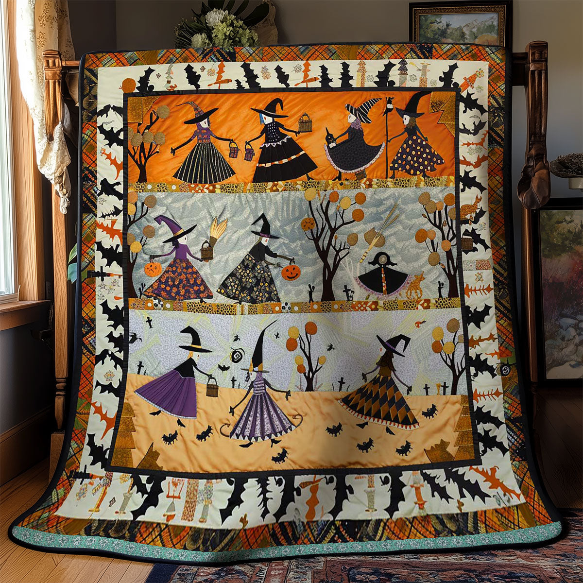 Halloween Witches' Bonfire Ritual WN3008041CL Quilt