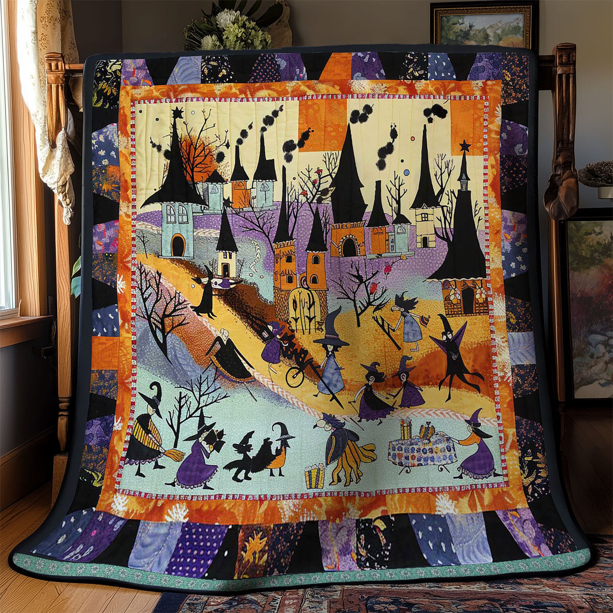 Halloween Witches' Ghostly Gathering WN3008047CL Quilt