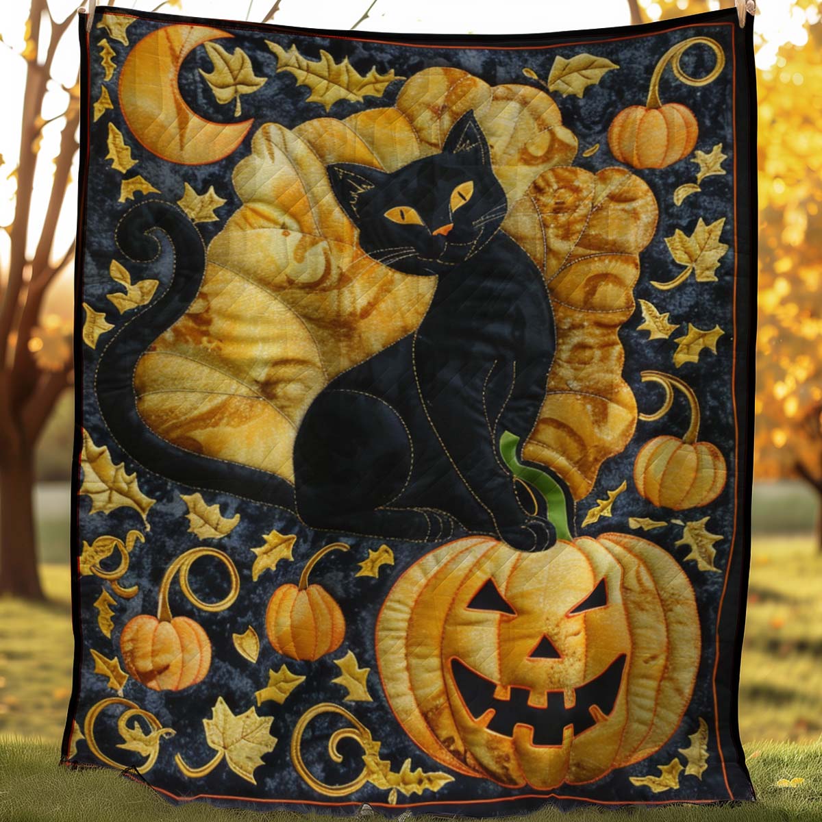 Halloween Black Cat WM2307001CL Quilt