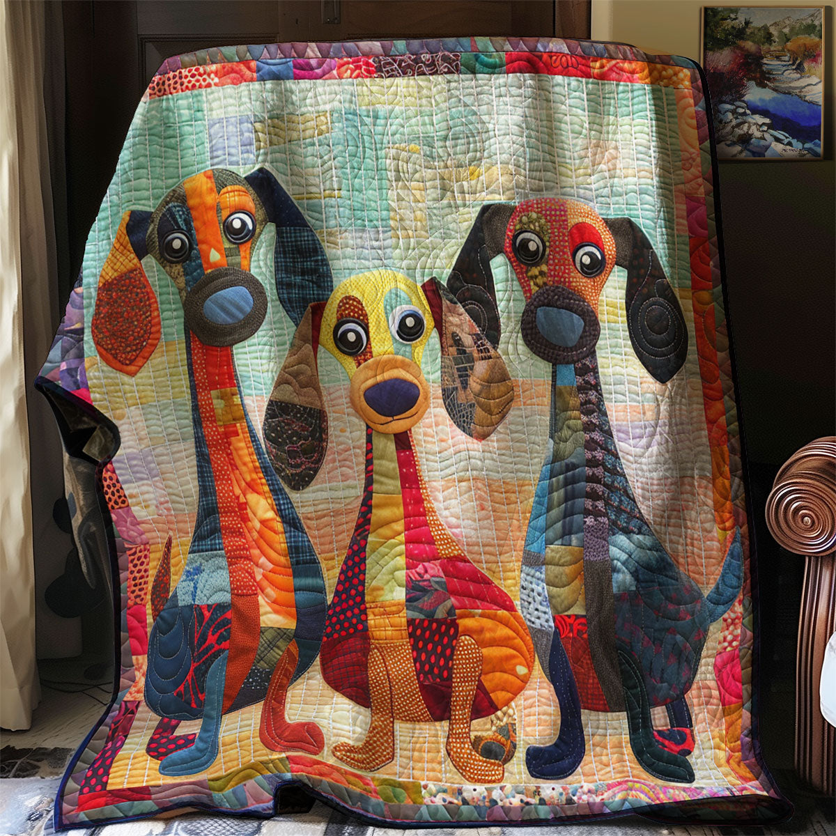 Happy Dachshund WN2208054CL Quilt