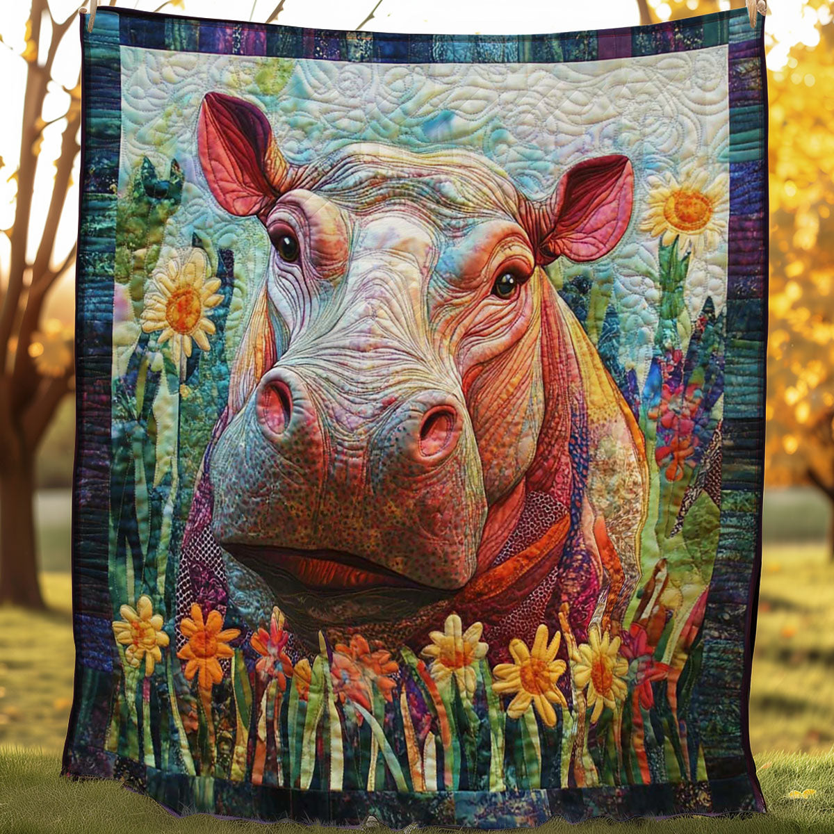 Happy Hippo WN0708062CL Quilt