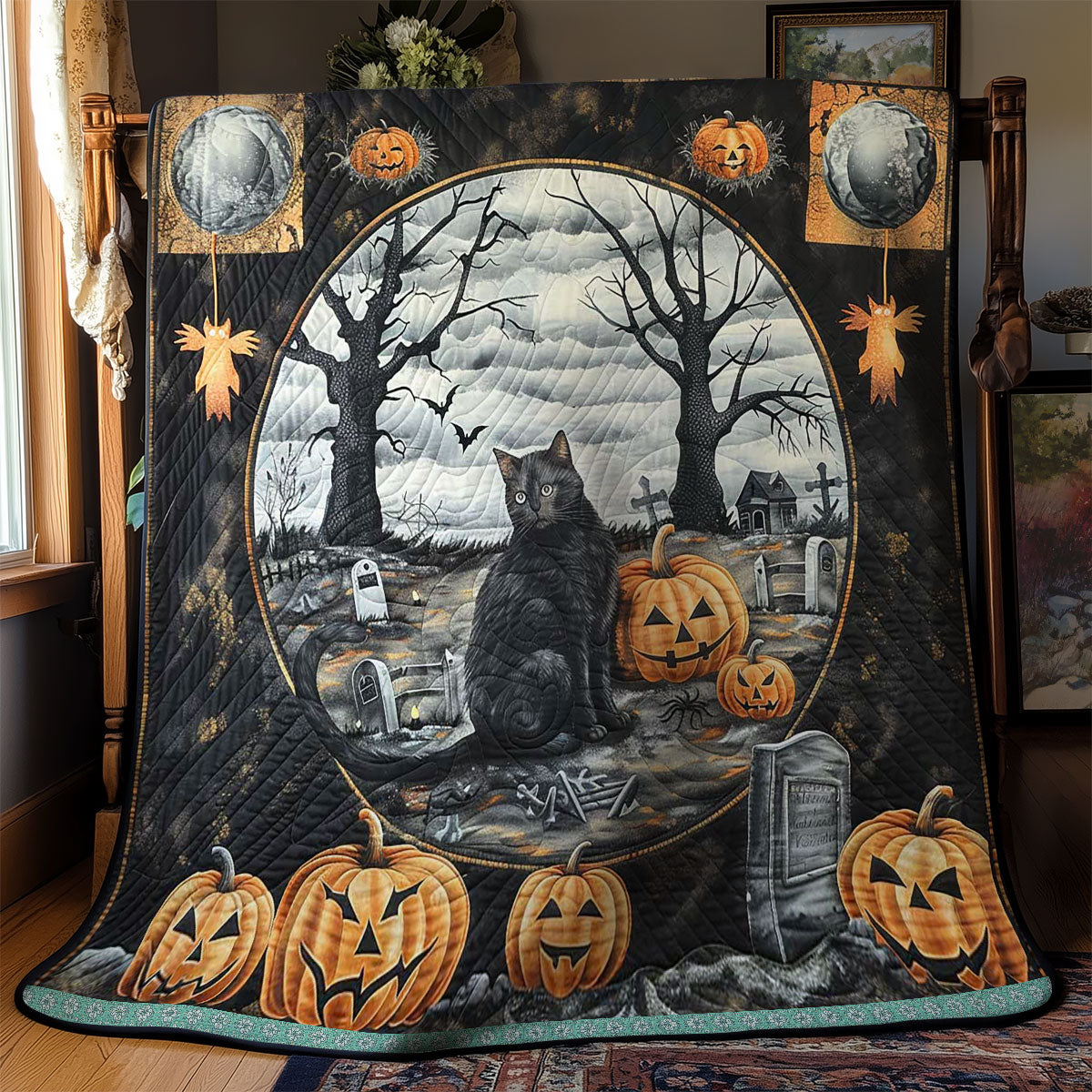 Haunted Cat WN1609060CL Quilt