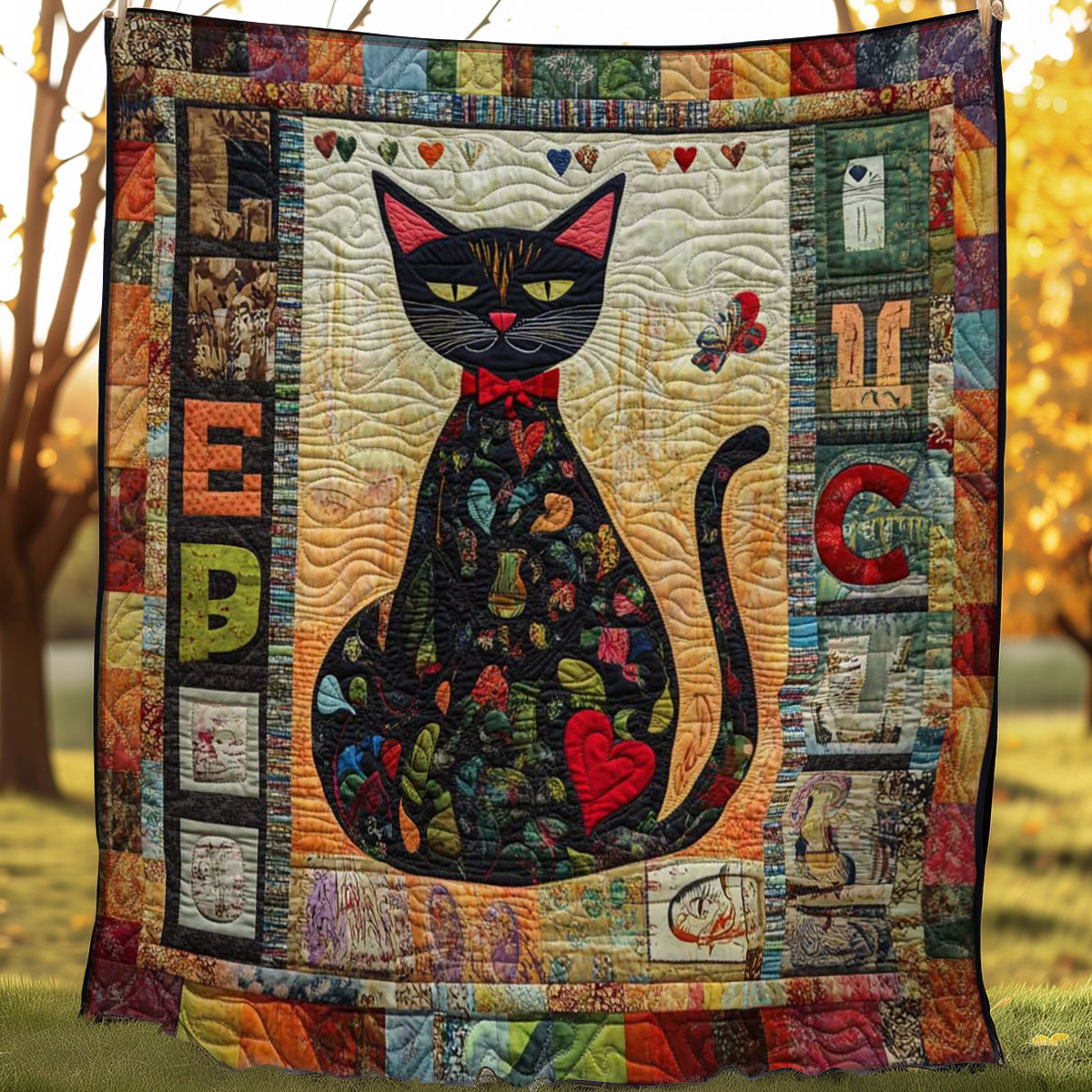 Heartfelt Cat WN0708030CL Quilt