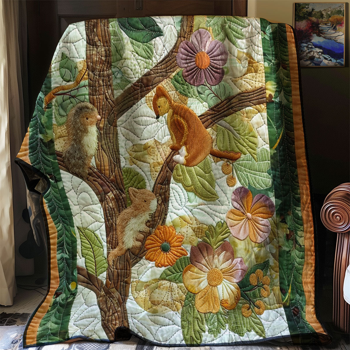 Hedgehog And Squirrel Haven WN2208097CL Quilt
