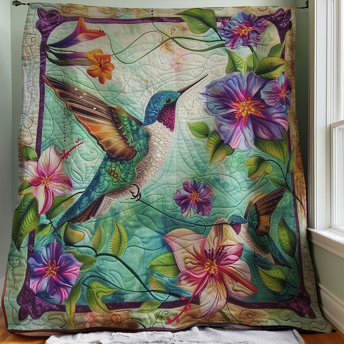 Hibicus Hummingbirds WM1008059CL Quilt