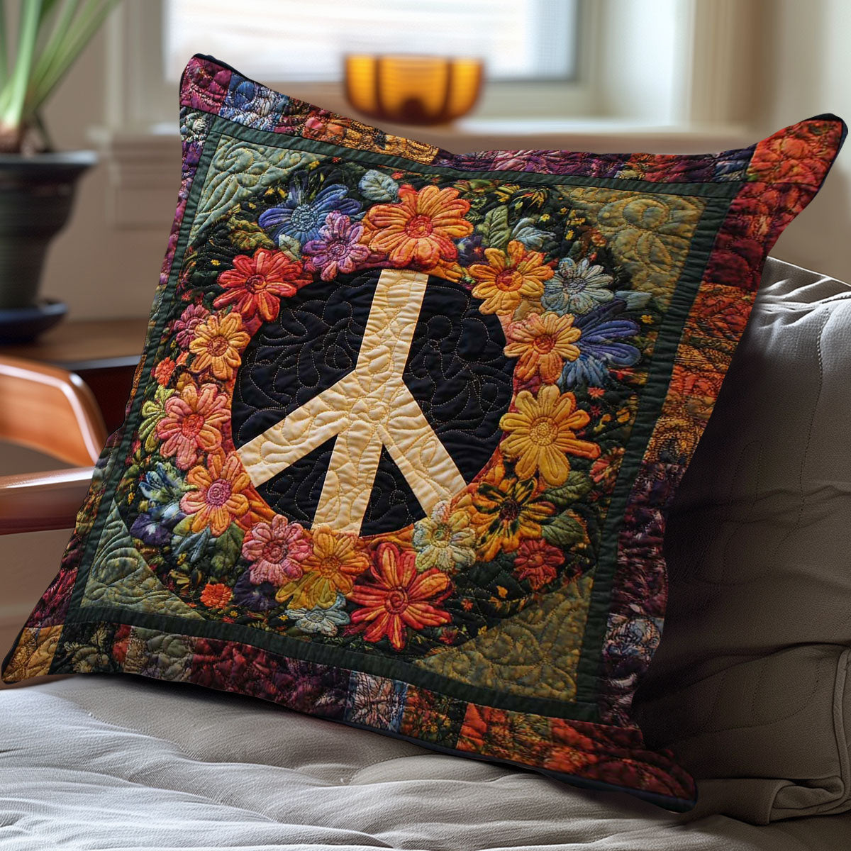 Hippie Peace WN0108013CL Quilt Pillow Case