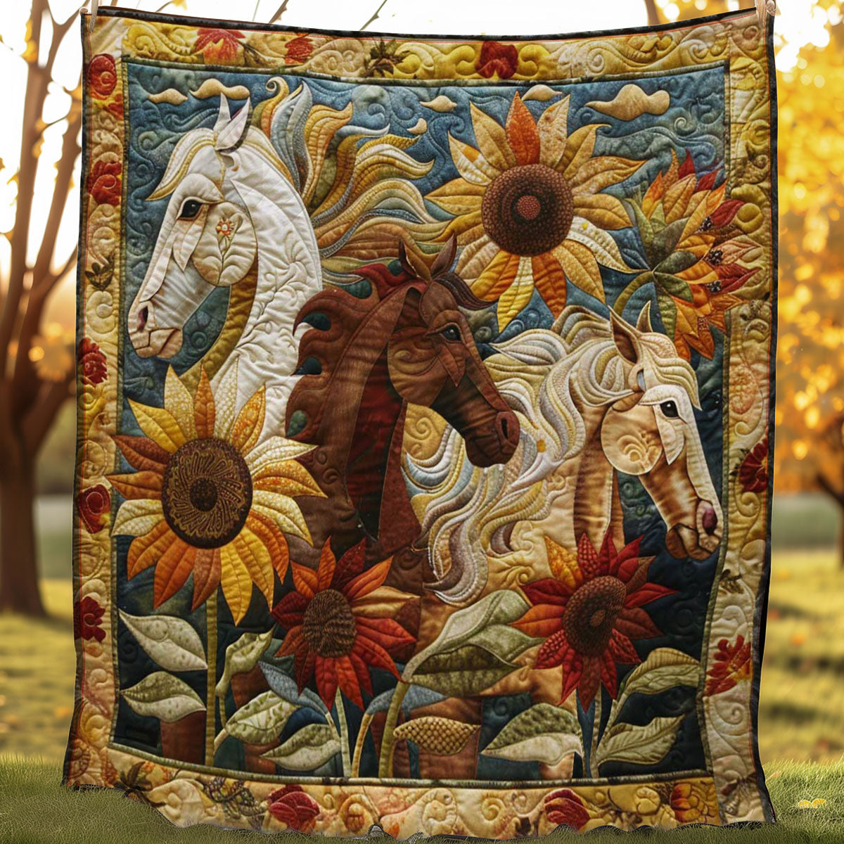 Horse Family WN3007040CL Quilt