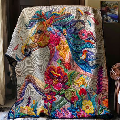 Horse Flowers WM2907001CL Quilt