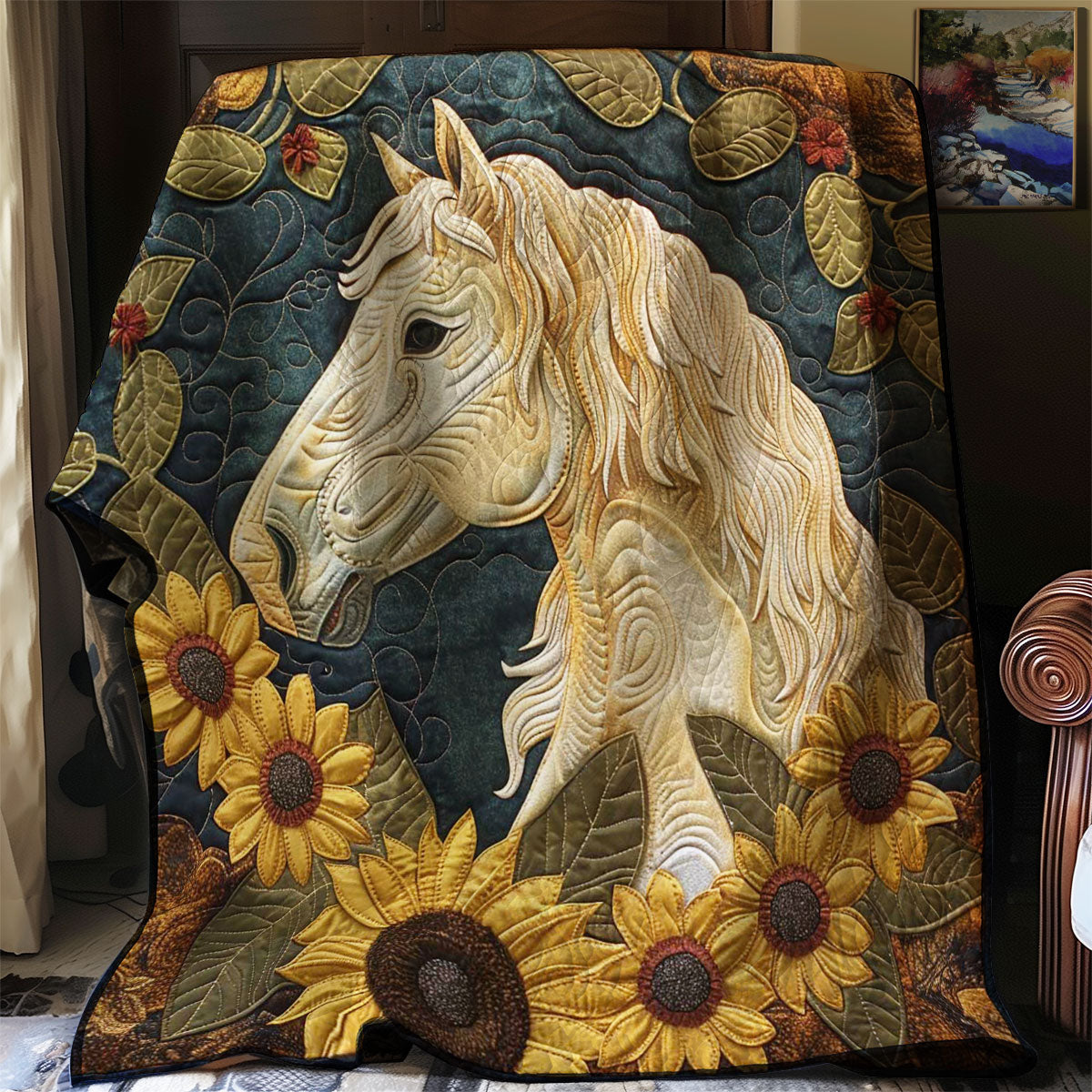 Horse Trail Sunflowers WN2108076CL Quilt