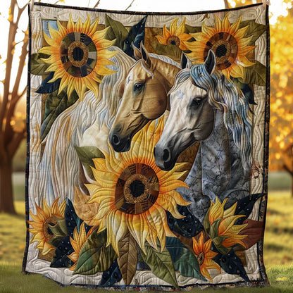 Horses And Sunflowers WN2607035CL Quilt