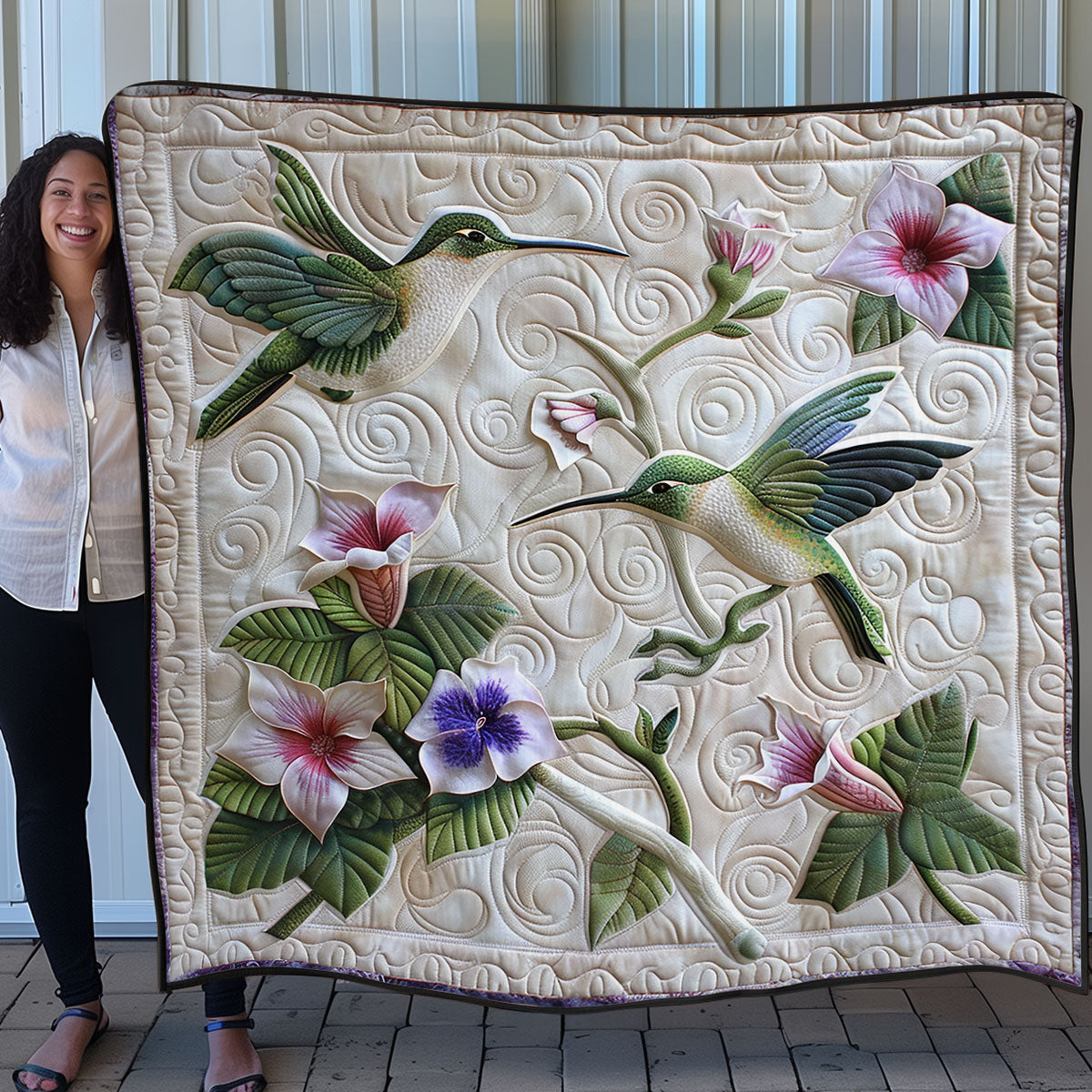 Hummingbird And Flower SR1308021CL Quilt