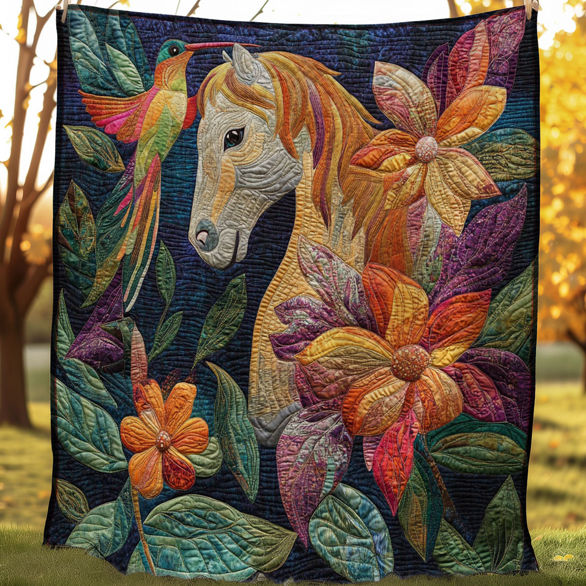 Hummingbird And Horse WM0308042CL Quilt