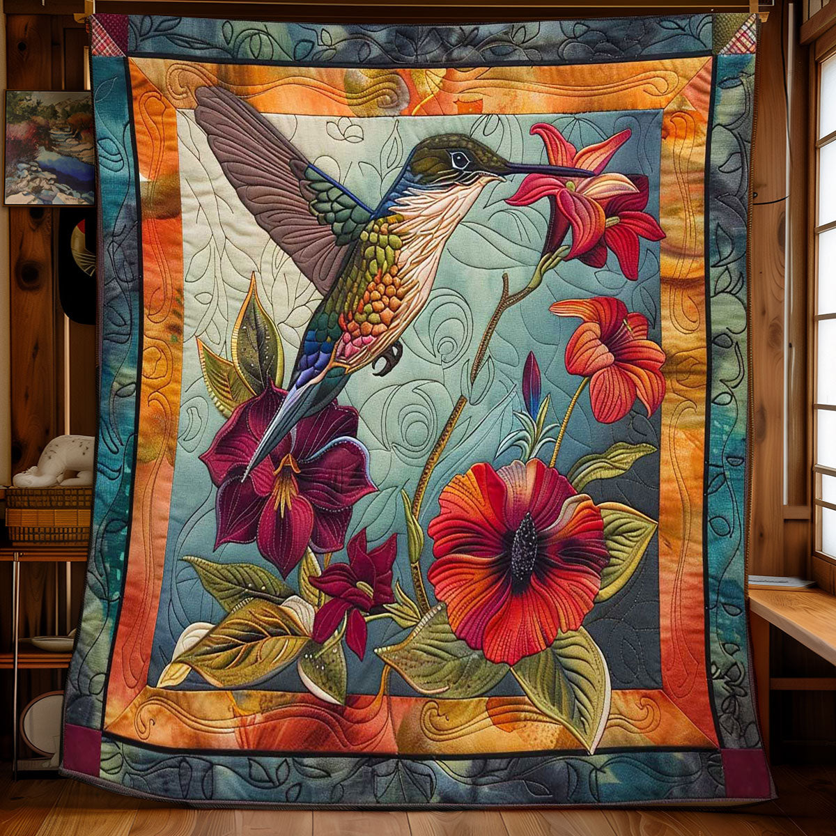 Hummingbird Blossom WN1608017CL Quilt