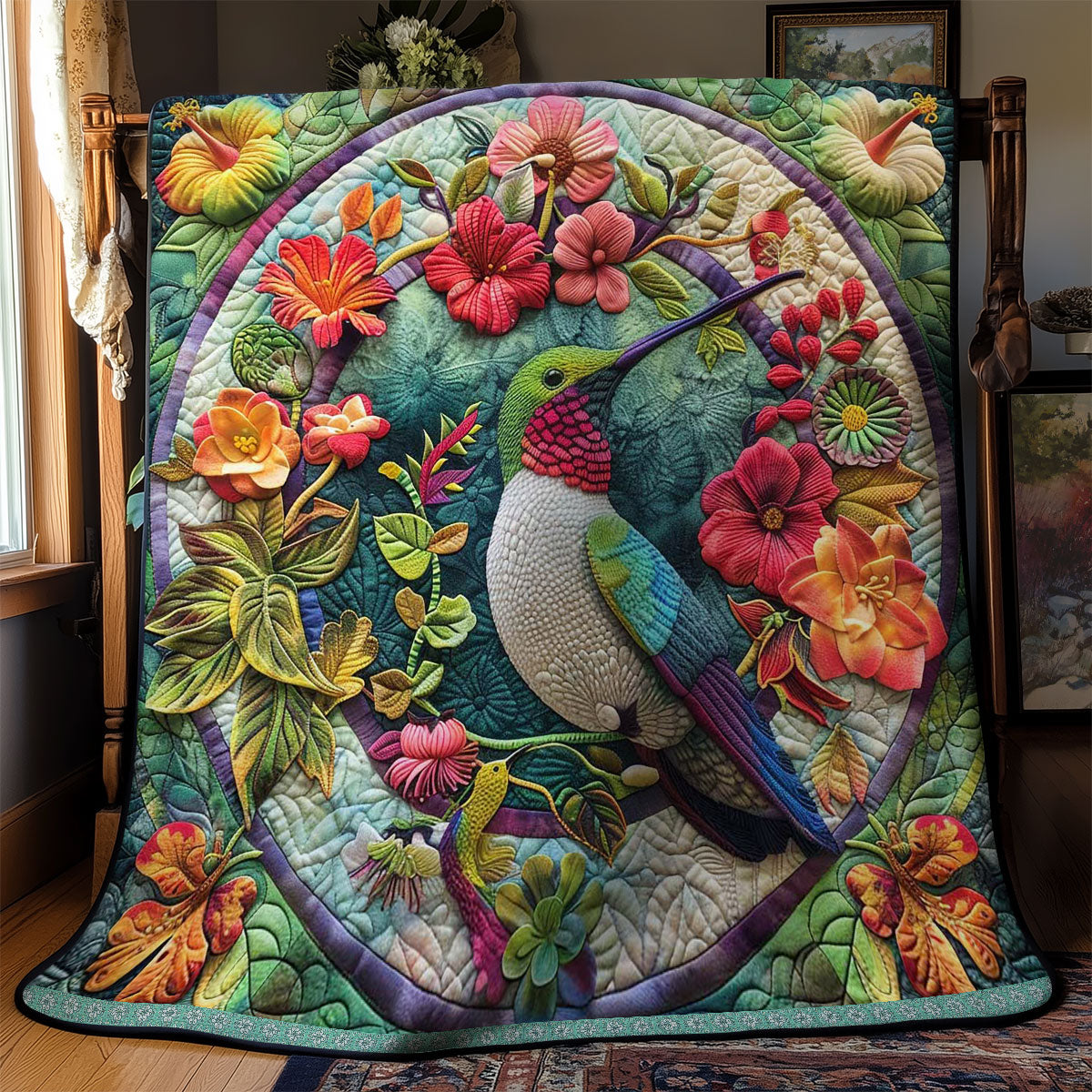 Hummingbird In The Circle Of Life WN1609033CL Quilt