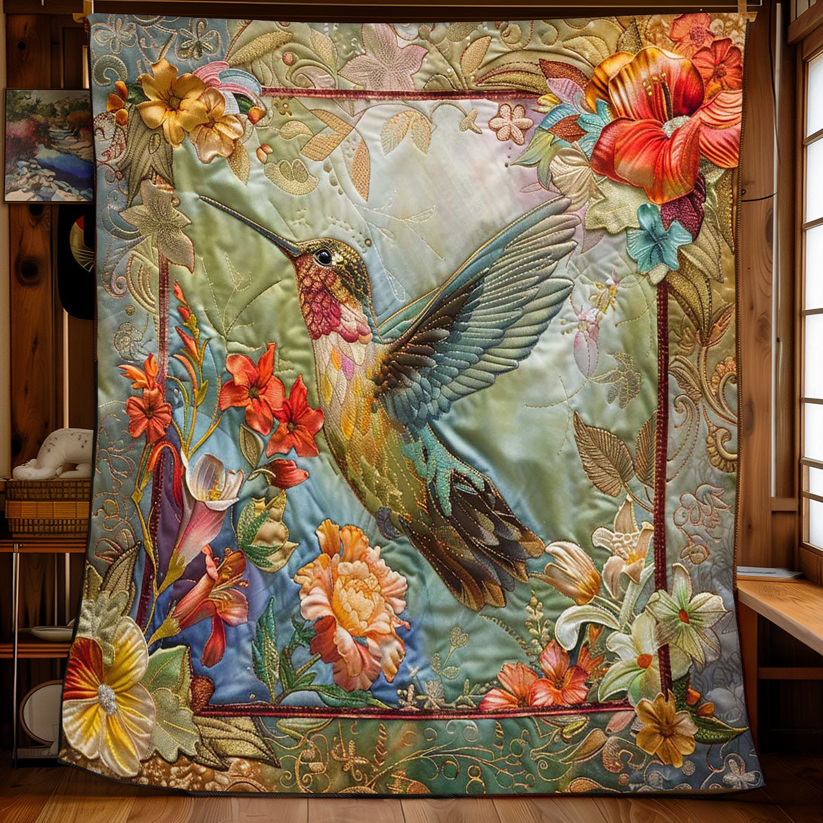 Hummingbird Petals WN1908022CL Quilt