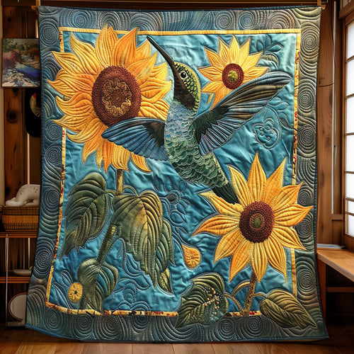 Hummingbird Sunflower Sky WN1908024CL Quilt