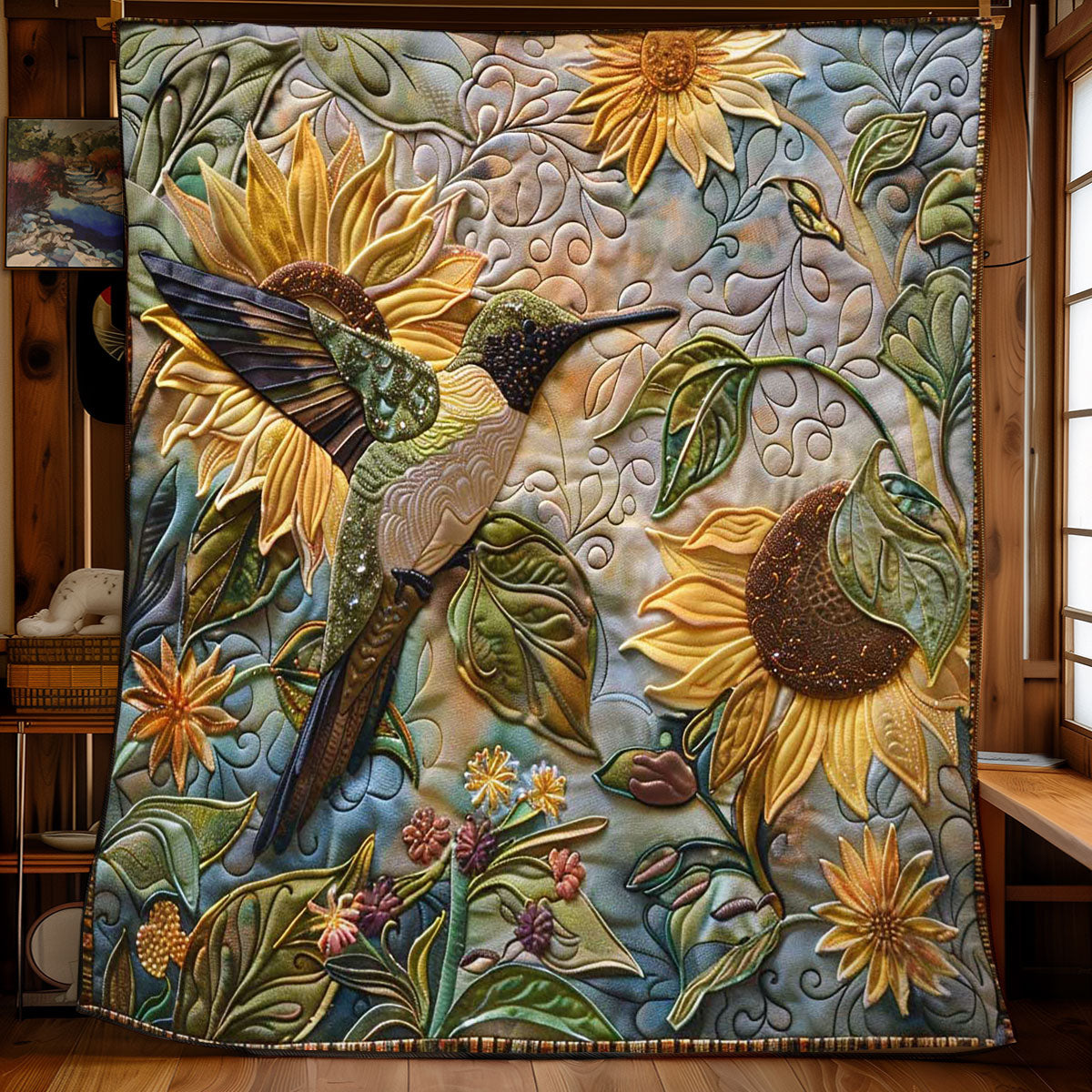 Hummingbird Sunflower WN1908009CL Quilt