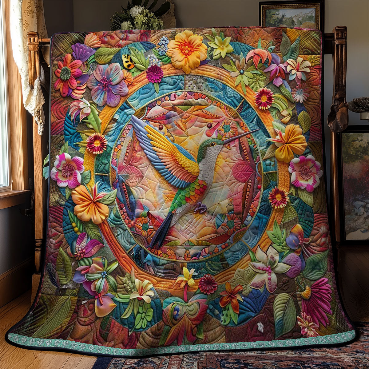 Hummingbird’s Sacred Mandala WN1609041CL Quilt