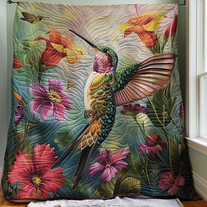 Hummingbirds And Flowers WM1308002CL Quilt