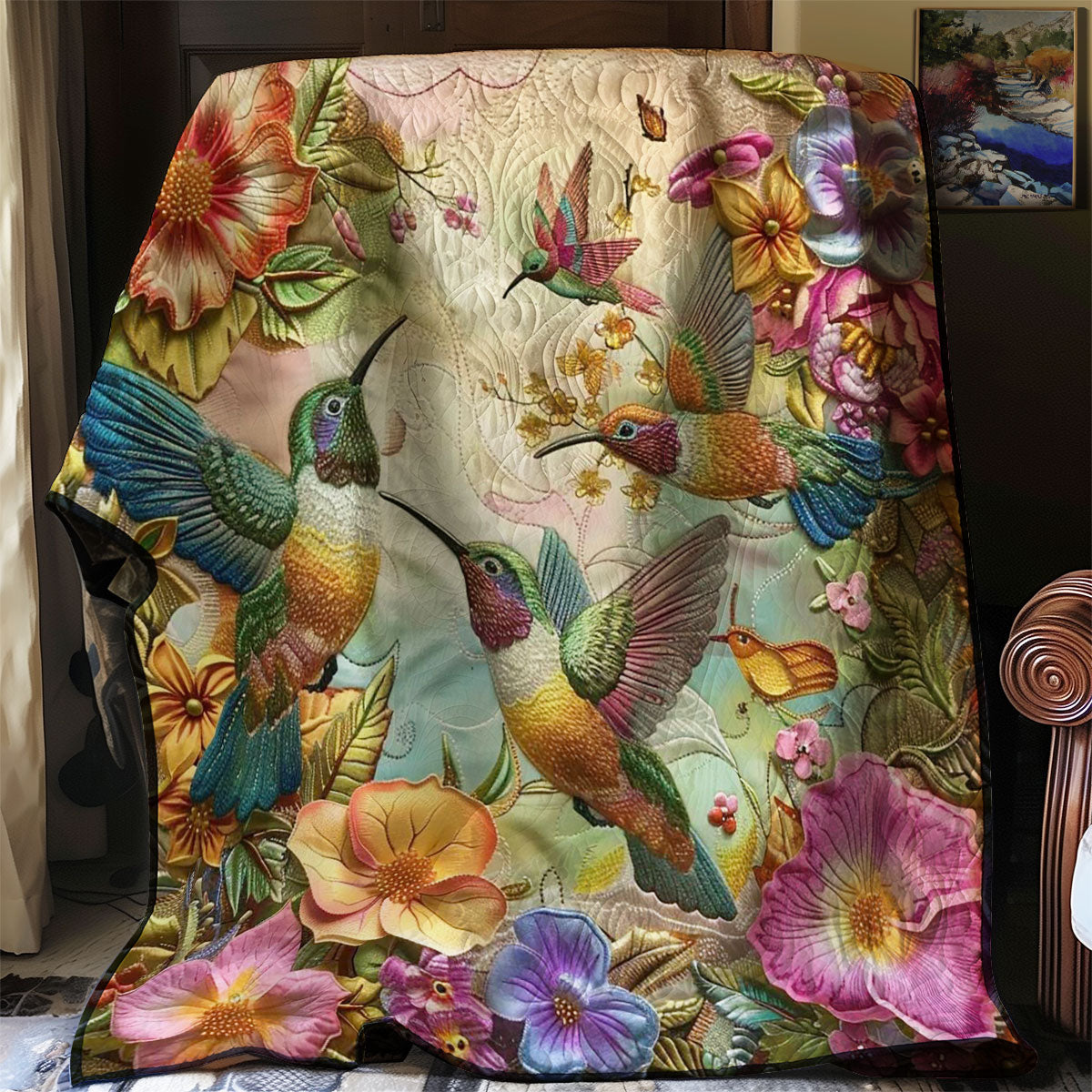 Hummingbirds' Flower Serenade WN2608049CL Quilt