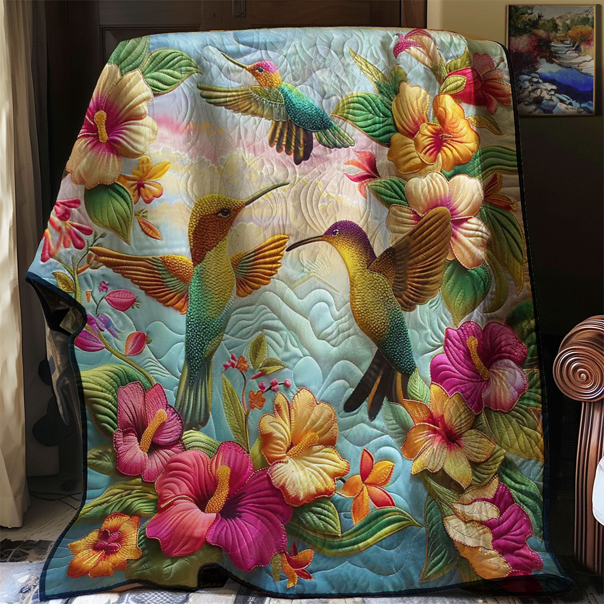 Hummingbirds' Spring Melody WN2608041CL Quilt