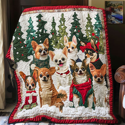 Joyful Chihuahua Family SR1608050CL Quilt