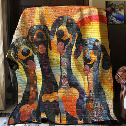 Joyful Dachshund WN2208061CL Quilt