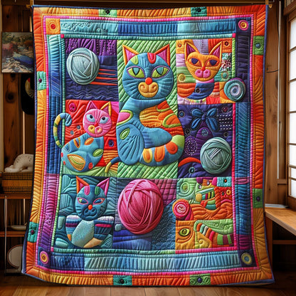 Kitty and Yarn Funny WN0908046CL Quilt