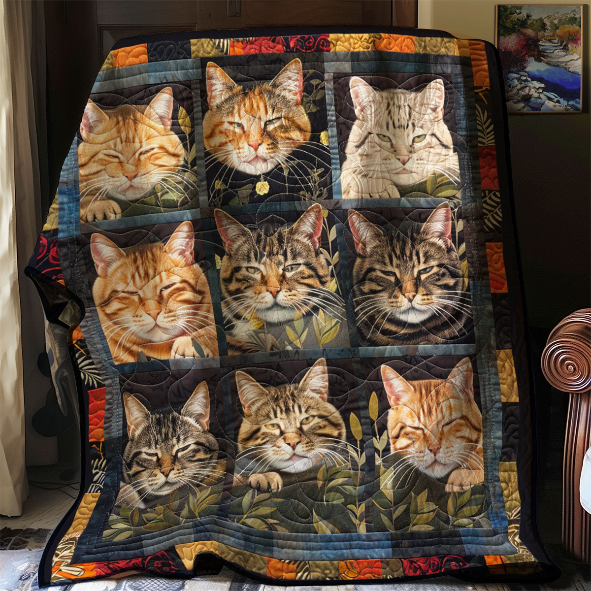 Lovable Cats Wrap WN2208019CL Quilt