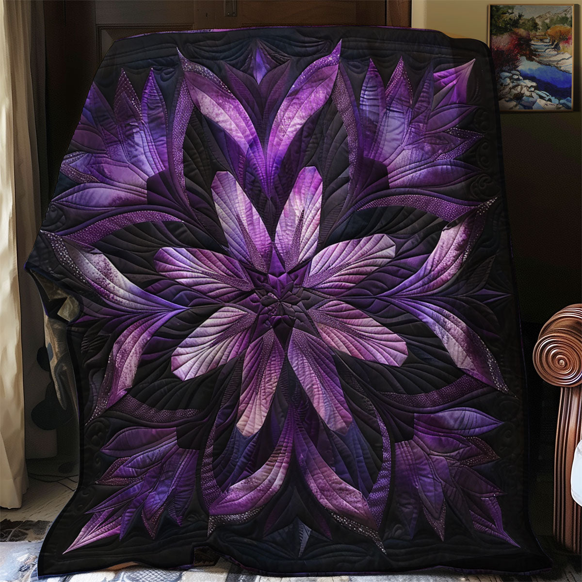 Lovely Purple Flower SR1608040CL Quilt