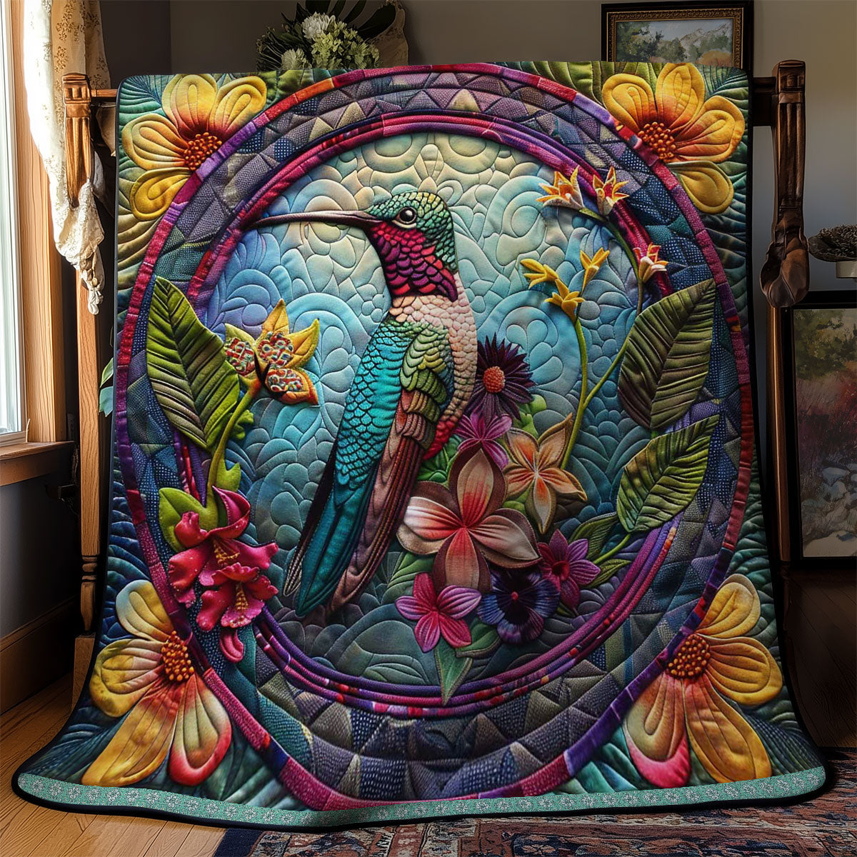 Mandala Of Hummingbird’s Harmony WN1609043CL Quilt