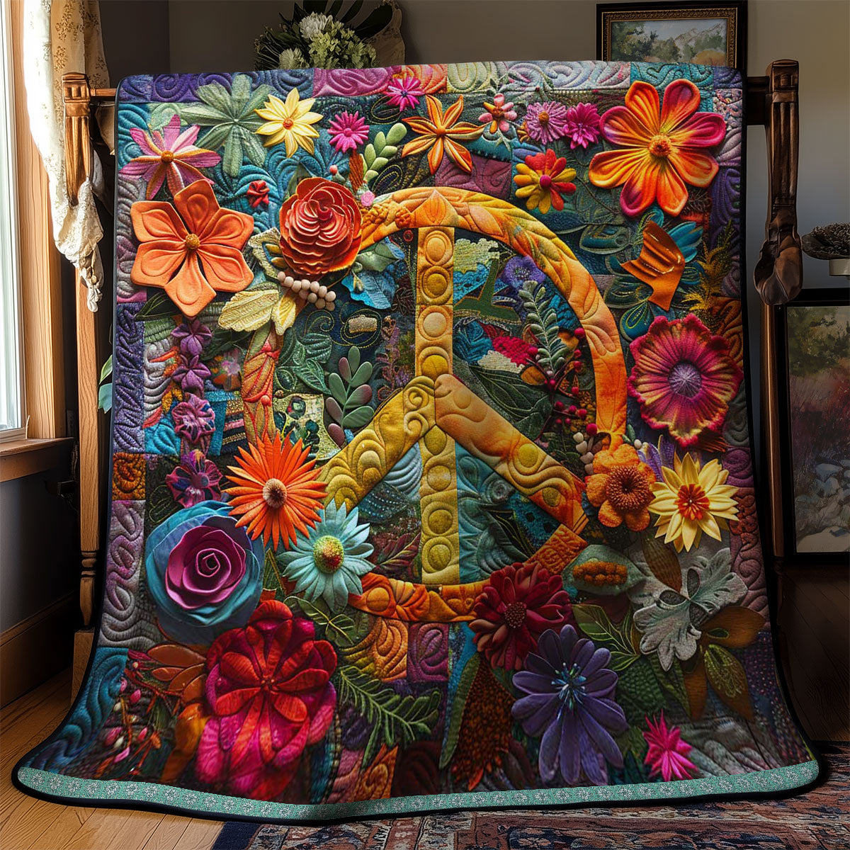 Mandala Of Peace And Flowers WN1609036CL Quilt
